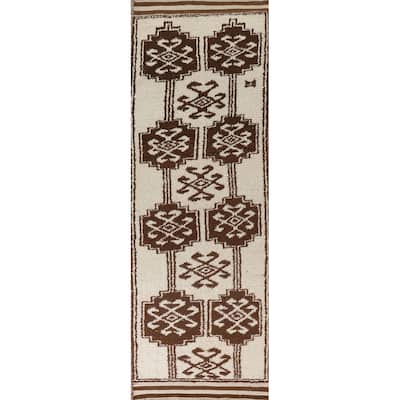 Anatolian Natural Dye Turkish Runner Rug Hand-knotted Wool Carpet - 3'3"x 12'0"