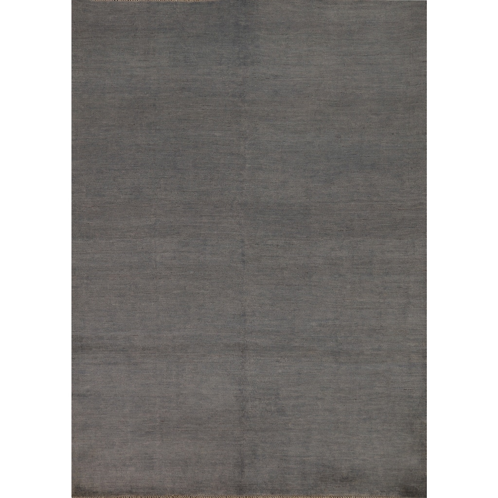 Gray Modern Gabbeh Oriental Area Rug Hand-Knotted Wool Carpet - 5'9" x 7'10"
