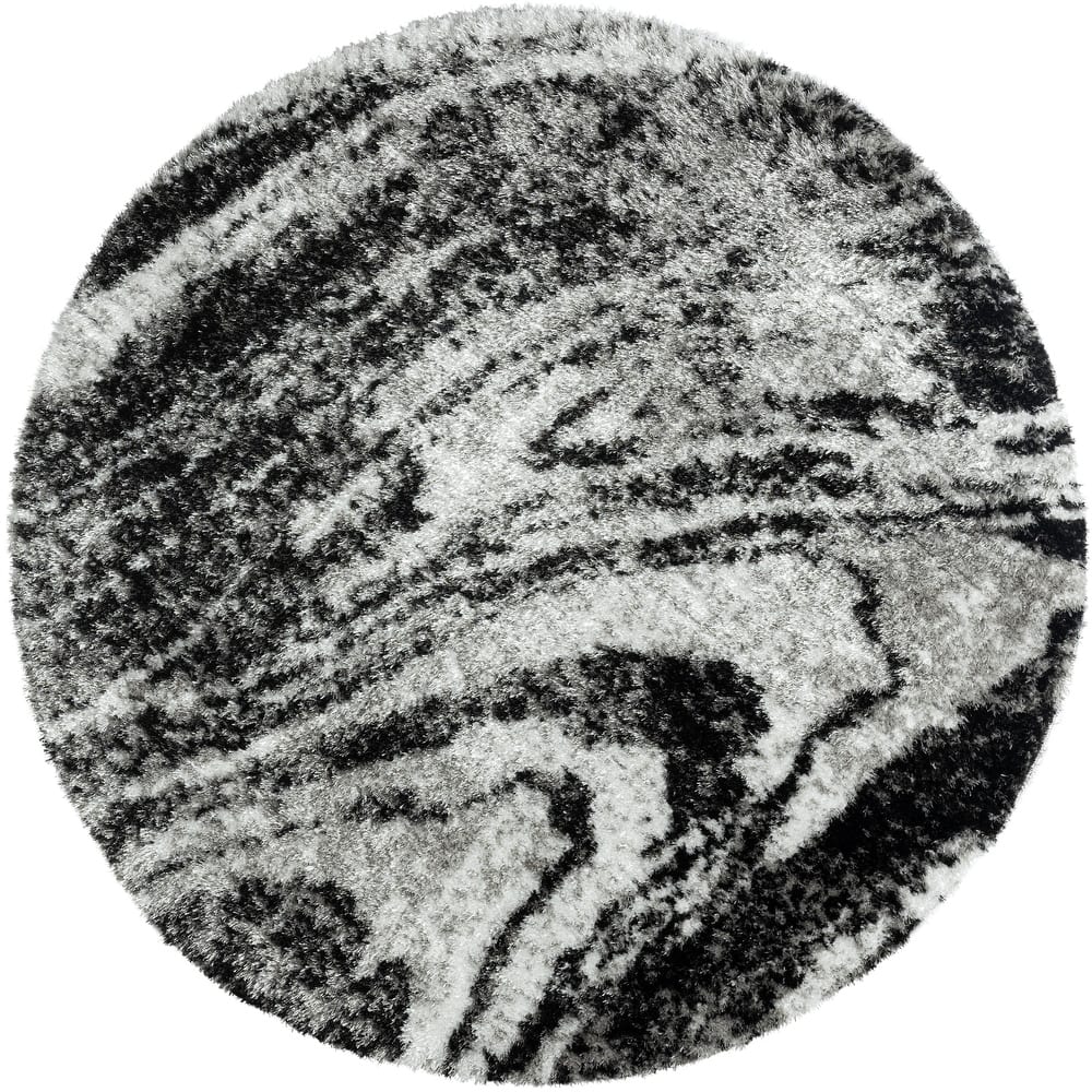 Zenith Abstract Shag Grey Tones Area Rug