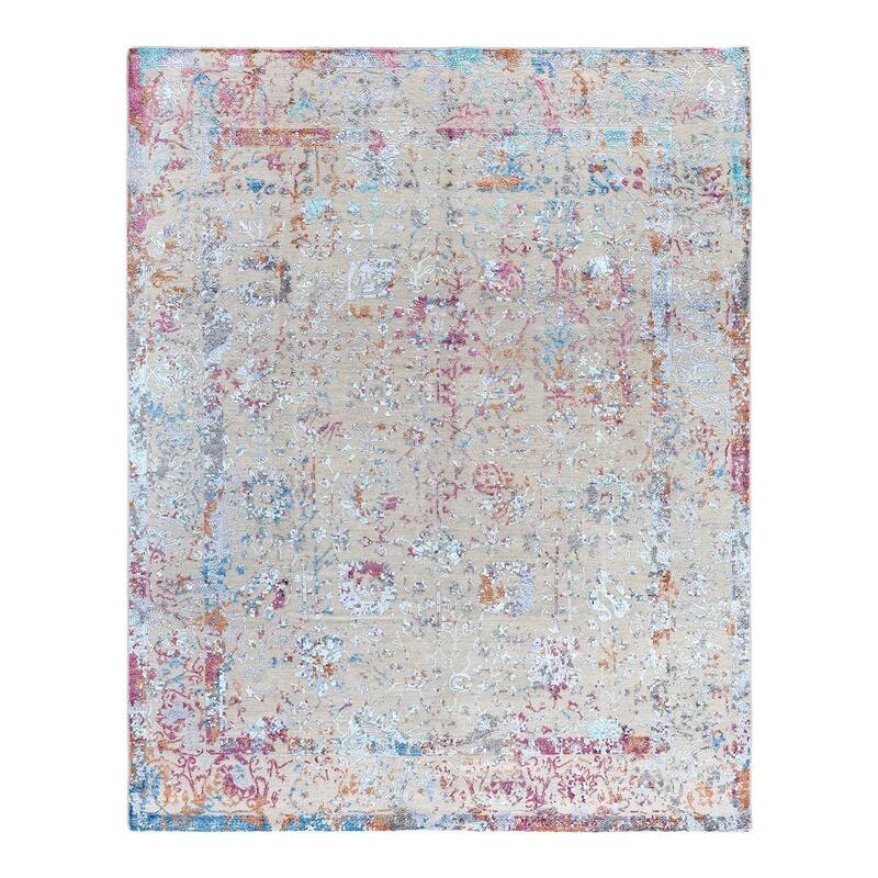 Ikat One-of-a-Kind Handmade Area Rug, Beige - 8' 1" x 10' 1"