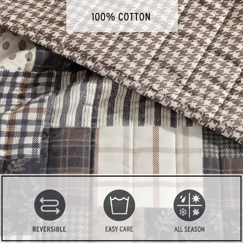 Eddie Bauer Antique Cotton Brown Quilt Set
