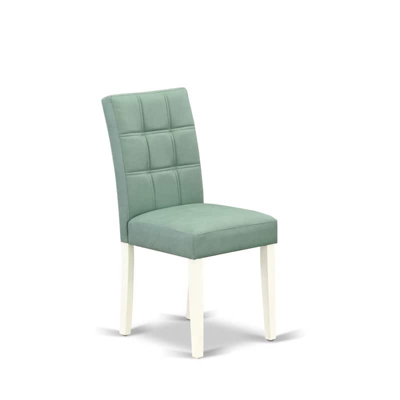 East West Furniture Dining Set Consists of a Rectangle Kitchen Table and Chairs, Linen White (Pieces Options)