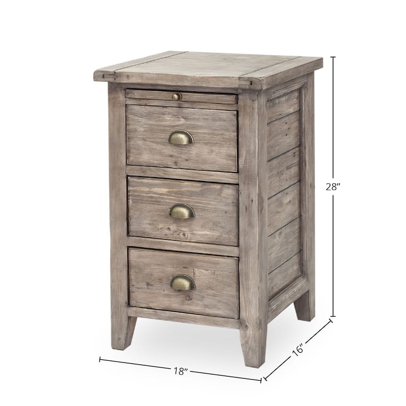 Dexter 3-Drawer Reclaimed Pine Nightstand