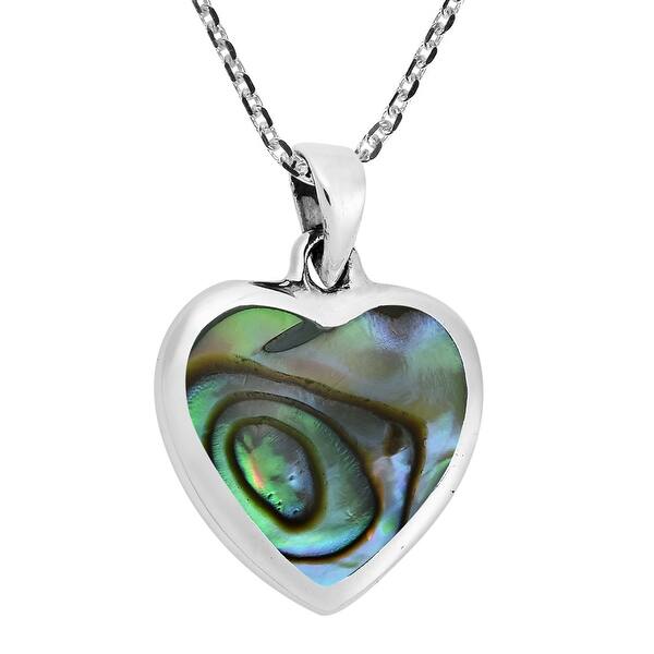 rainbow heart shell heart pendant rainbow shell heart necklace love necklace Abalone necklace anniversary gift shell necklace