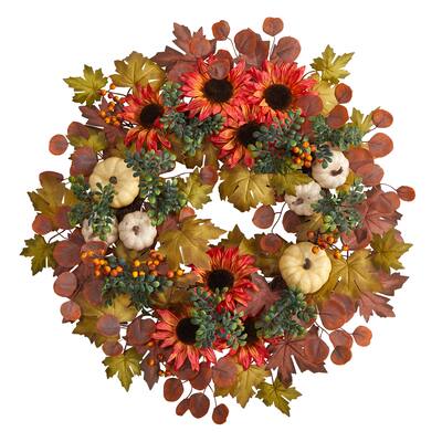 30" Fall Acorn Artificial Wreath - Green - 30