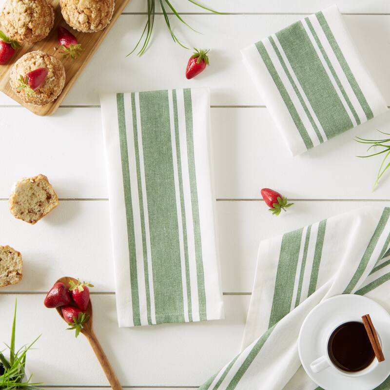 DII Vintage Red Chef Stripe Dishtowel (Set of 3)