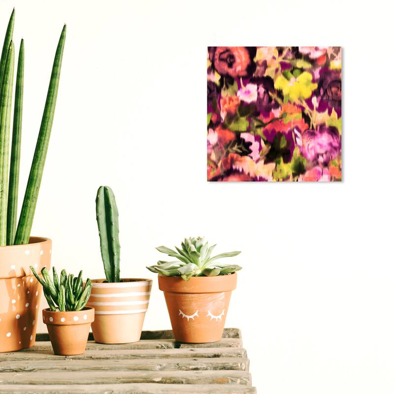 Wynwood Studio Abstract Blooming Granada Pink and Modern & Contemporary Wall Art Canvas Print - 12 x 12