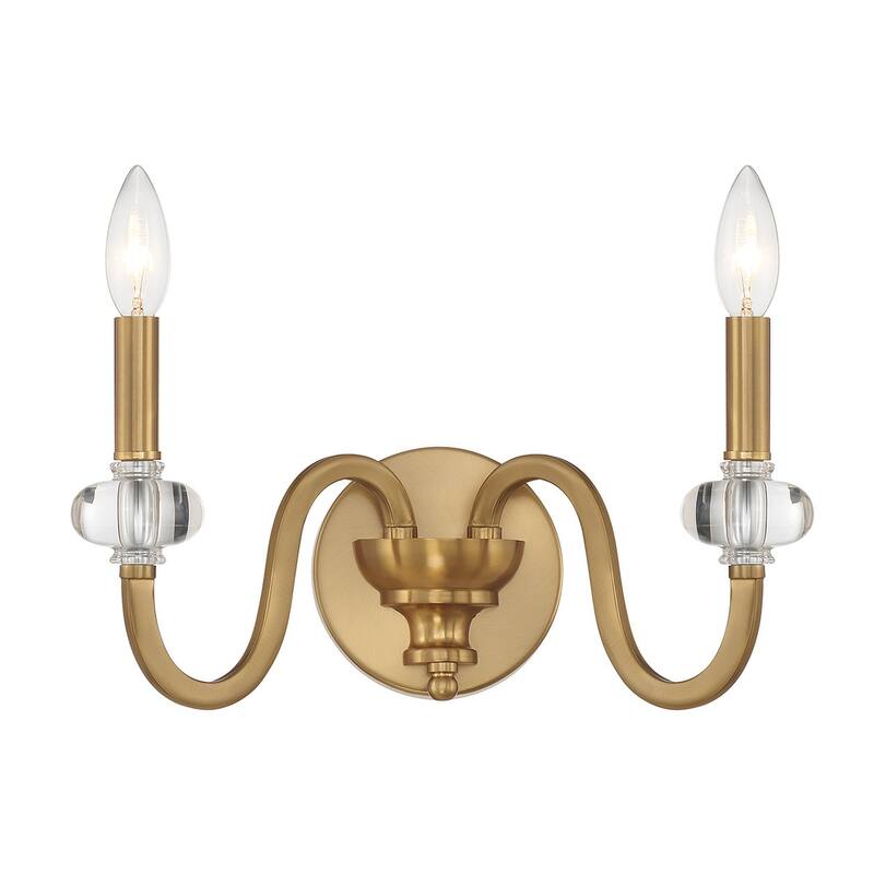 Savoy House 9-5800-2 Bergdorf 2 Light 8" Tall Wall Sconce - Warm Brass