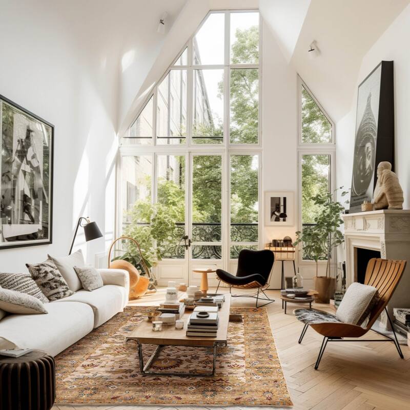 ECARPETGALLERY Hand-knotted Jules Serapi Ivory Wool Rug - 8'1 x 9'11