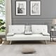 preview thumbnail 1 of 13, Multifunctional Sofa Bed PVC Recliner Chair Bed Futon Chaise Lounge with Console and Cup Holder for Living Room, White