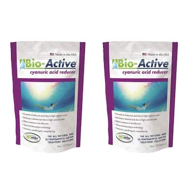 Bio-Active Non Polluting Cyanuric Acid Reducer Powder for Pools, 8 Oz (2 Pack) - 0.5