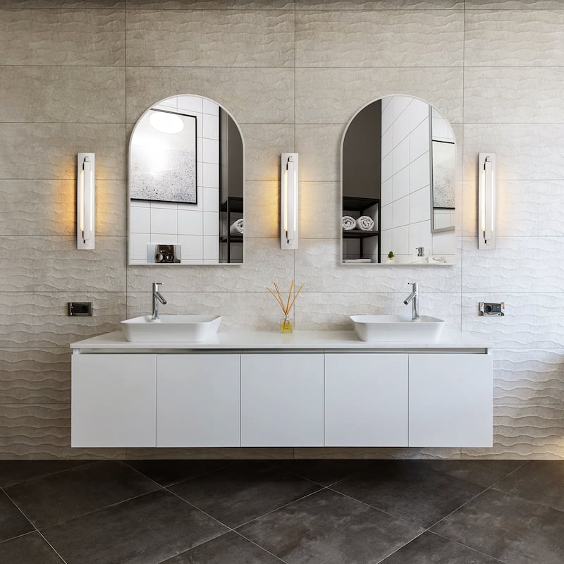 1-Light Modern Linear Chrome/Black Adjustable Integrated LED Bathroom Vanity Light - 4.3 in. W x 23.6 in. H x 4.5 in. D