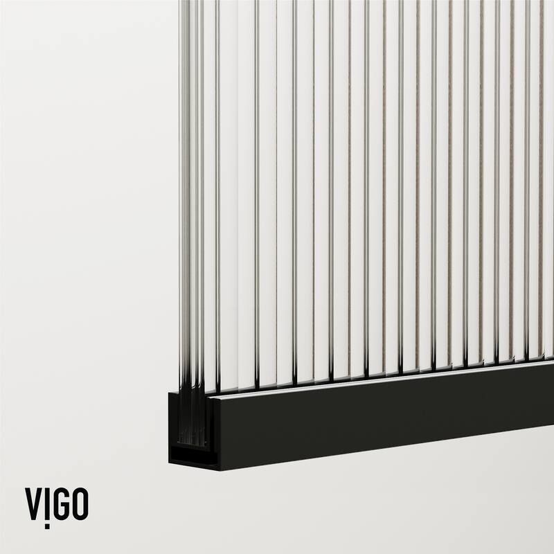 VIGO Zenith 34" W x 74" H Frameless Fixed Shower Screen