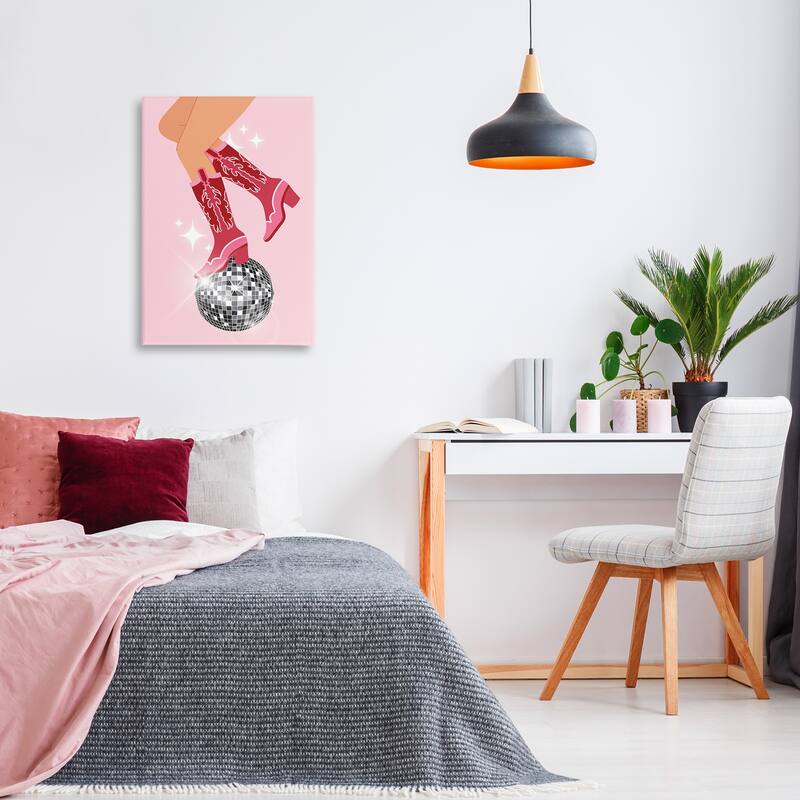 Stupell Balancing Disco Cowgirl Canvas Wall Art Design By LSR Design Studio