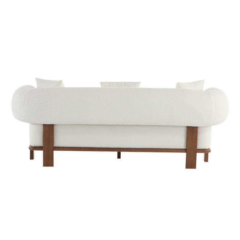 Mid-Century Modern Round Arm Curved Deep Seat Sofa