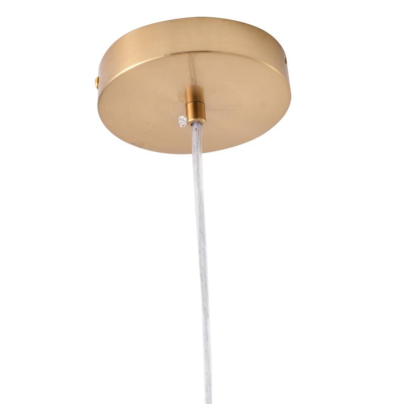 1-Light Gold LED Single Pendant With A Multi-color glass shade