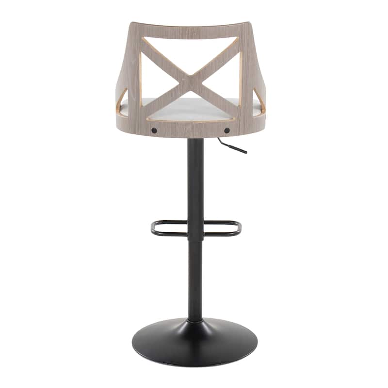 The Gray Barn Charlotte Adjustable Bar Stool with Rounded Rectangular Footrest (Set of 2)