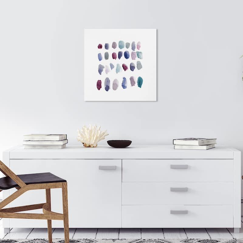 Wynwood Studio Prints Abstract Mid Centruy Drops Wine White and Light Purple Modern & Contemporary Wall Art Canvas Print - 20 x 20