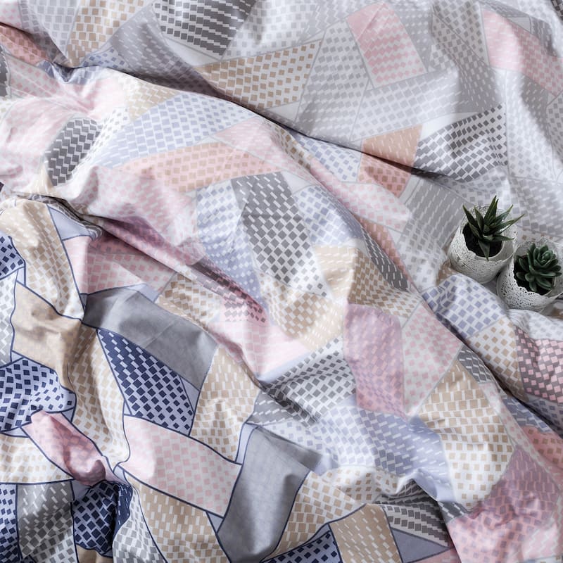 SUSSEXHOME Blush in Gray Full Size Duvet Cover Set,Hypoallergenic