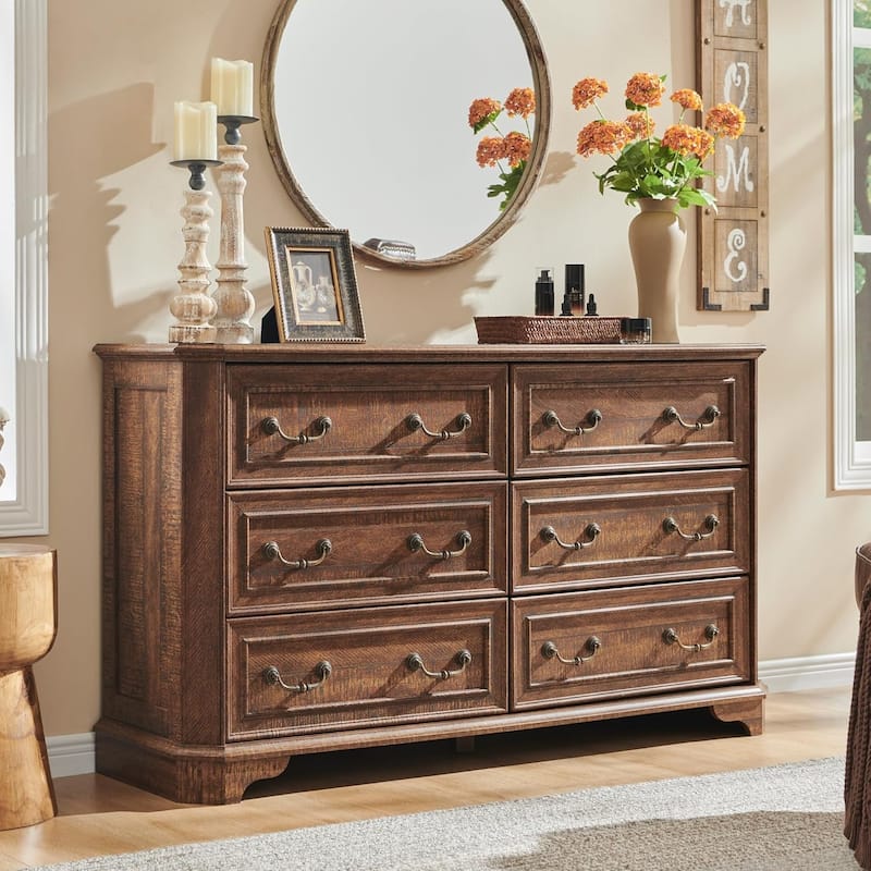 Farmhouse Drawers Dresser, Wood Chest of Drawers, Dressers Organizer - Reclaimed Barnwood - 6-drawer