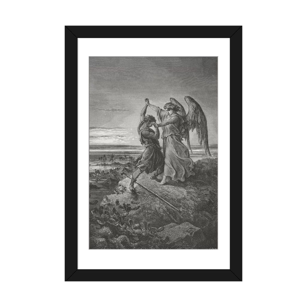 iCanvas "Jacob Wrestling With The Angel, Genesis 32-24-32 (Illustration From Dore's The Holy Bible), 1866" by Gustave Dore