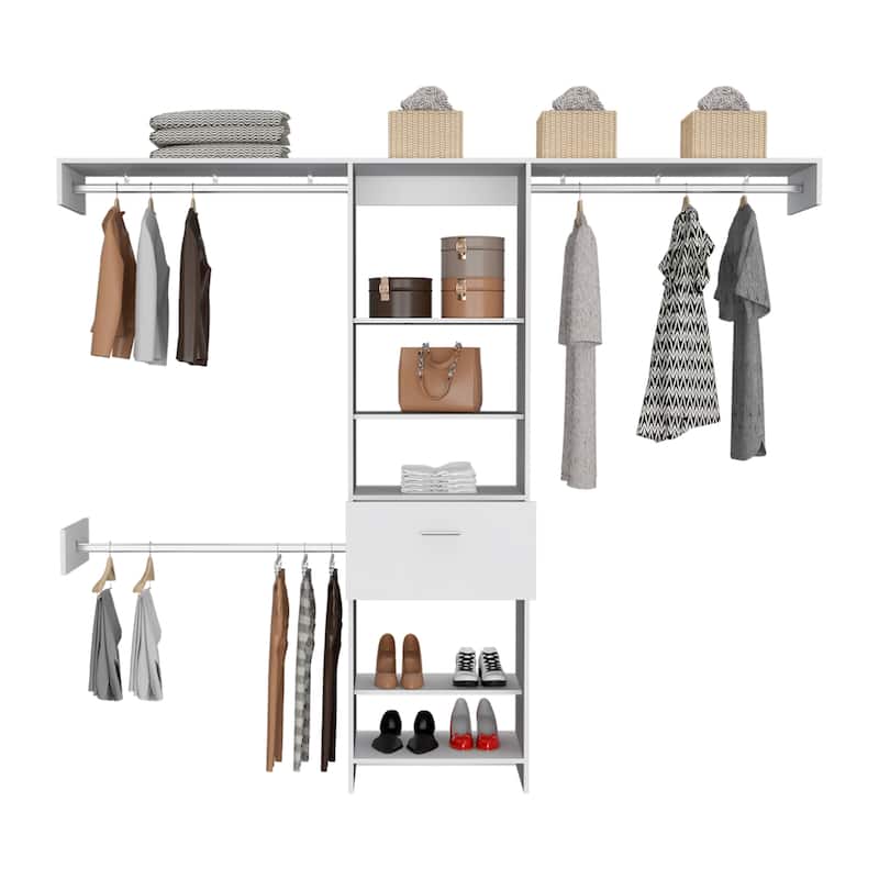 Closet System for Living Room ,Apartment, Bedroom, White