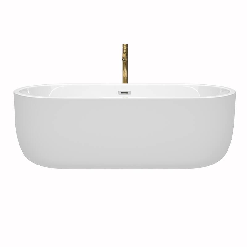 Wyndham Collection Juliette 71-inch White Freestanding Soaking Bathtub