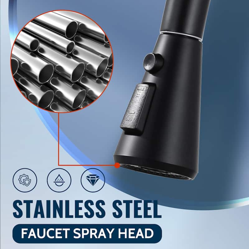 WOWOW Stainless Steel Kitchen Sprayer Head - 3 Modes with 9 Adapters
