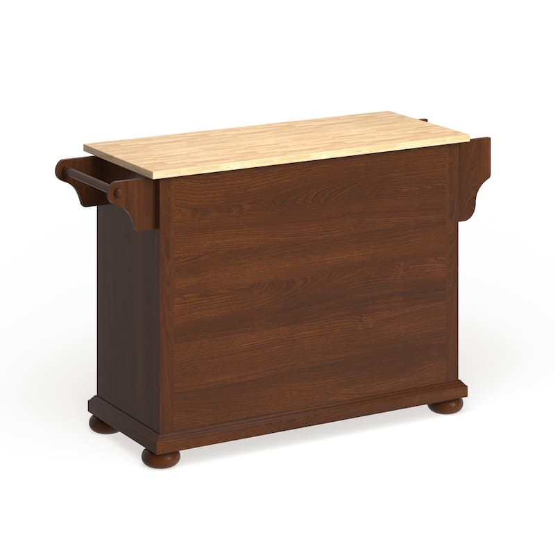 Crosley Alexandria Wood Top Full Size Kitchen Island/Cart in Classic Cherry Finish - 18"d x 51.5"w x 34"h