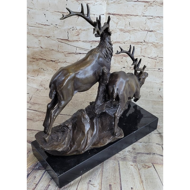 Caribou Elk Stag Buck Bronze Sculpture Trophy Hunter By Truffot Hot Cast Figure