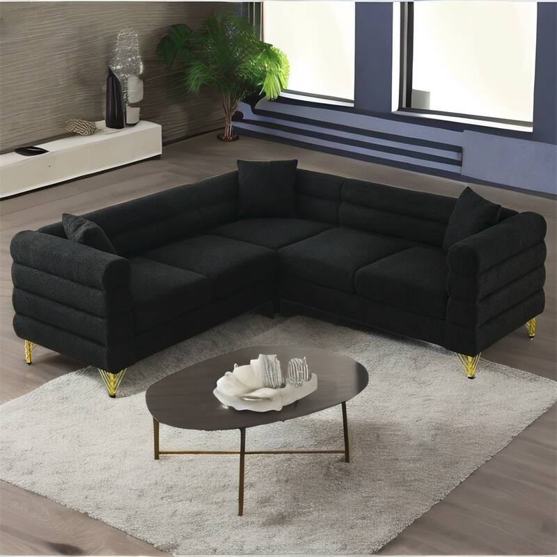 81.5-Inch Oversized Corner L-Shaped Sectional Sofa with 3 Cushions