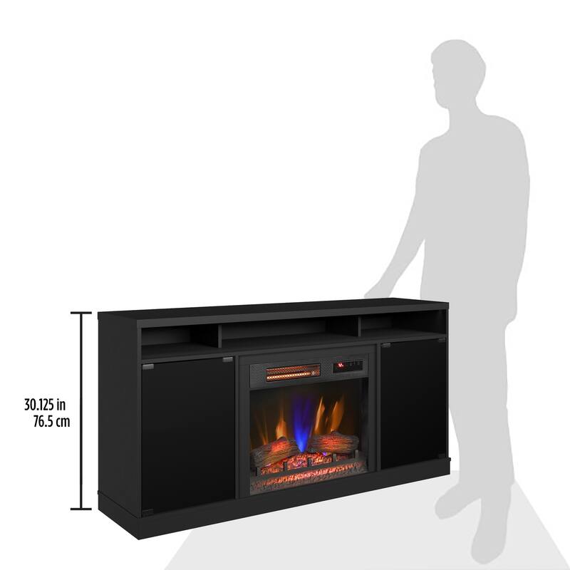 duraflame® Electric Fireplace TV Stand with Modern LED Accent Lighting and Remote, Black