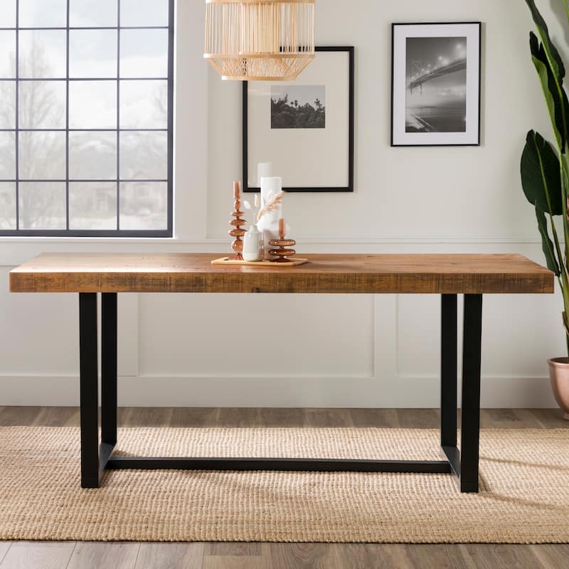 Middlebrook Solid Wood 72-inch Distressed Dining Table - Rustic Oak
