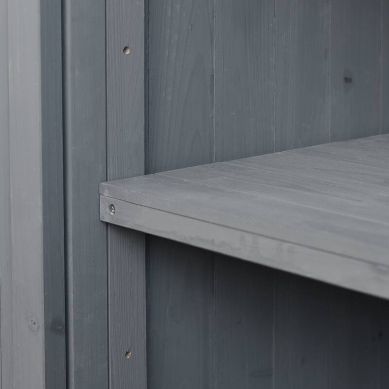 42 Inch Outdoor Kitchen Island Fir Wood Cabinet Stainless Steel Top with Shelf