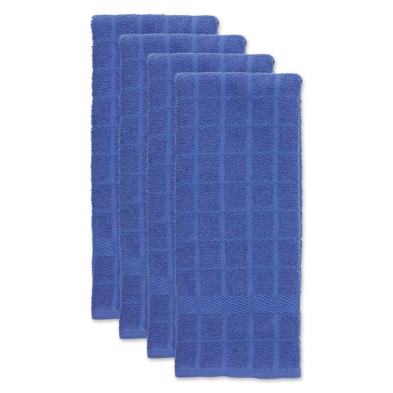 DII Solid Honey Gold Windowpane Terry Dishtowel 4 Piece