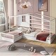 preview thumbnail 12 of 29, Nestfair Twin Size House Bed with Fence and Slatted Frame White