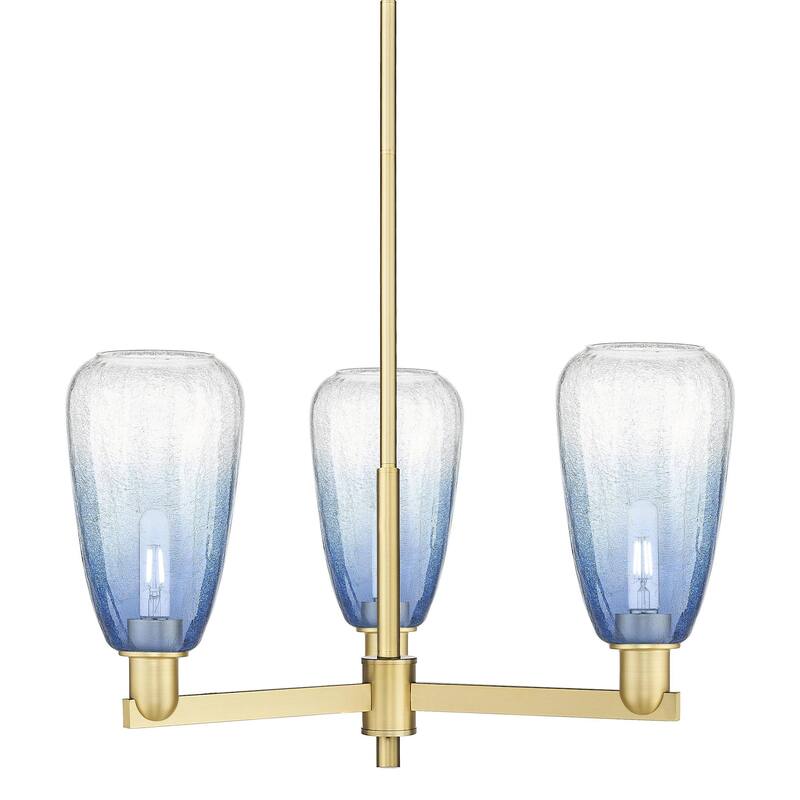 Innovations Lighting 716-3CR-9-18 Brookhaven Almond Chandelier - Satin Gold / Sapphire Blue