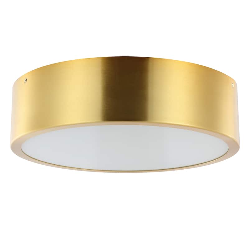 SAFAVIEH Lighting Lola Flush Mount - 15" W x 15" D x 4" H - Brass - 15Wx15Dx4H