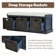 preview thumbnail 14 of 36, Merax Entryway Storage Bench with 3 Removable Baskets and Cushion