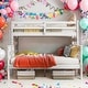 preview thumbnail 1 of 7, Twin XL Over Queen Wood Bunk Bed With Ladder,Convertible Beds for Home White
