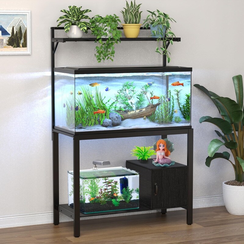 Fish Tank Stand with Plant Shelf - Overstock - 42857630