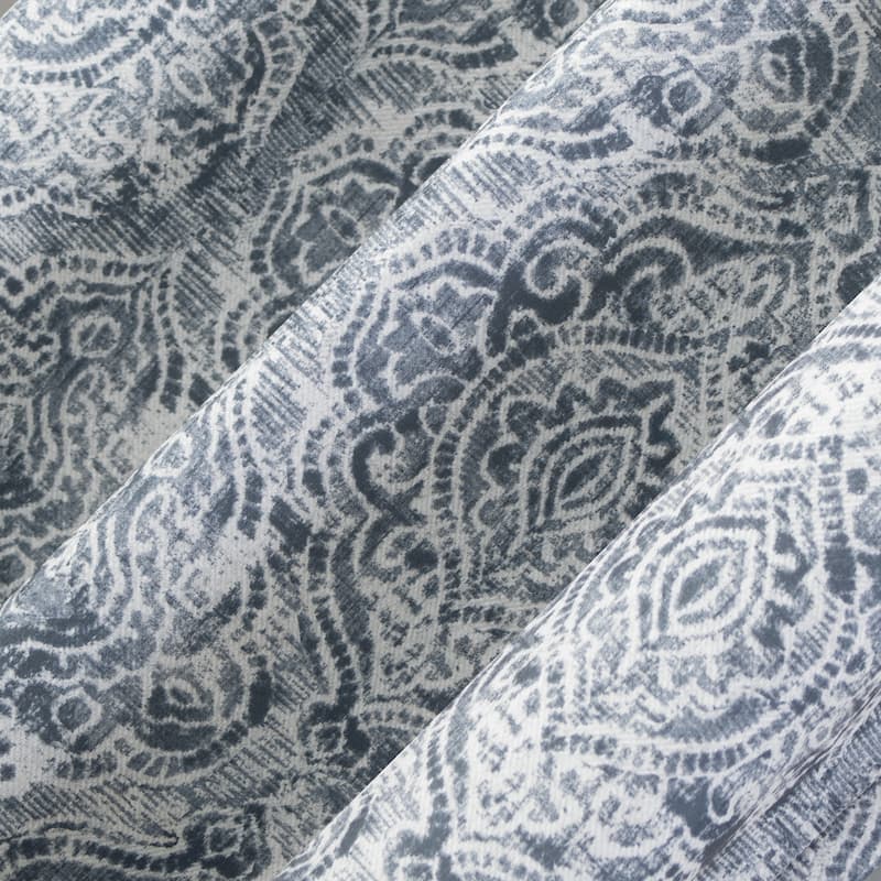 No. 918 Kenji Medallion Draft Shield Fleece Insulated Room Darkening Grommet Curtain Panel, Single Panel