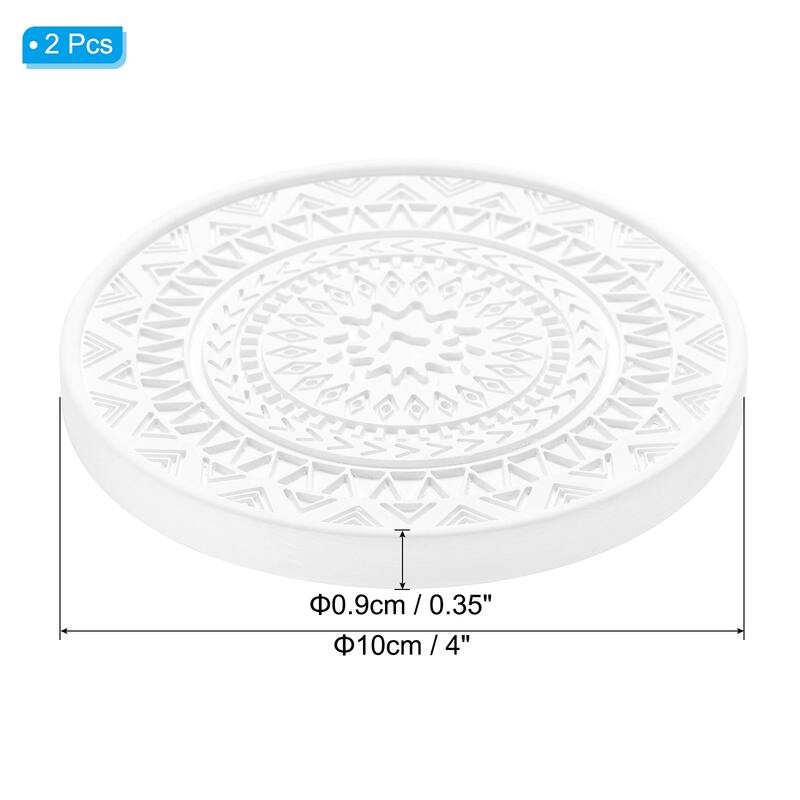 4 Inch Absorbent Diatomaceous Coaster for Indoor - White - 2Pcs