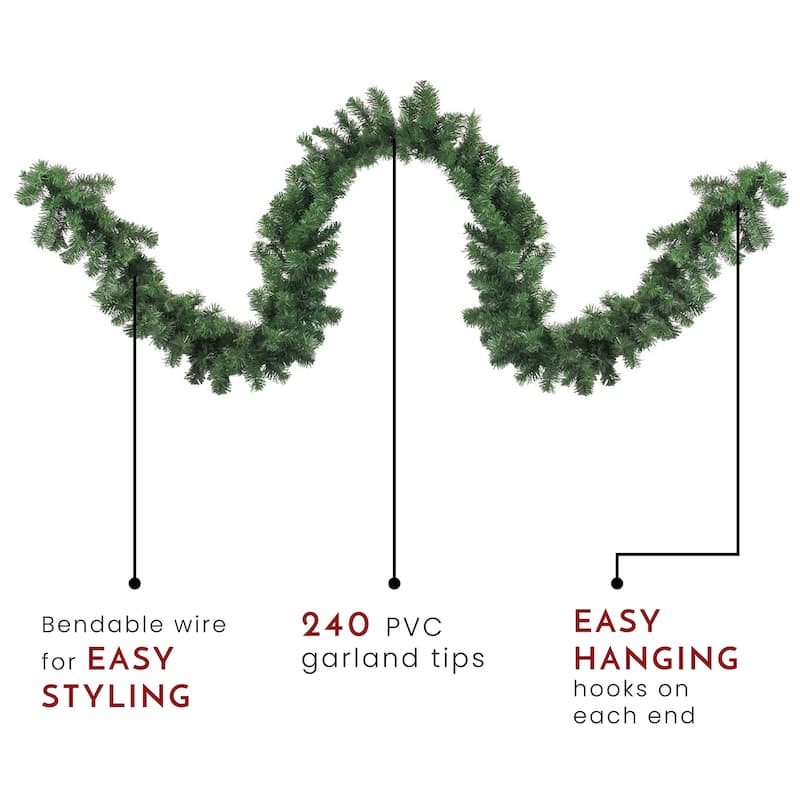 9' x 12" Windsor Pine Artificial Christmas Garland - Unlit
