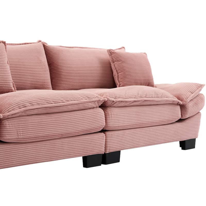 65.5" Upholstered 3-Seater Sofa Couch with Two Pillows and Sturdy Construction