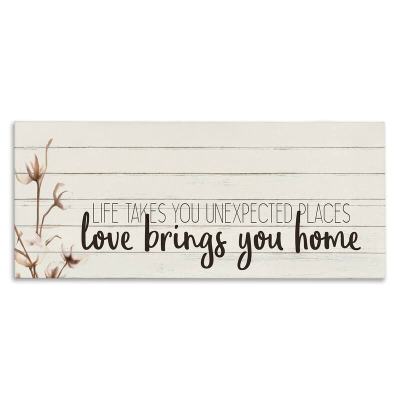 Stupell Life Unexpected Places Adventure Phrase Country Charm Quote Canvas Wall Art - 20 x 48