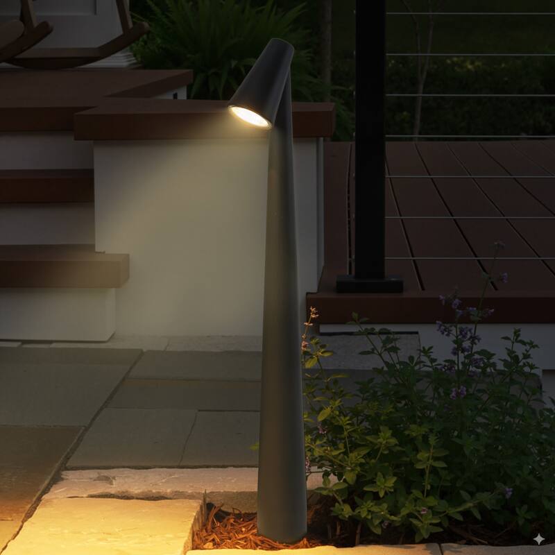C Cattleya Low-Voltage Matte Black Aluminum 3000K LED Outdoor Path Light