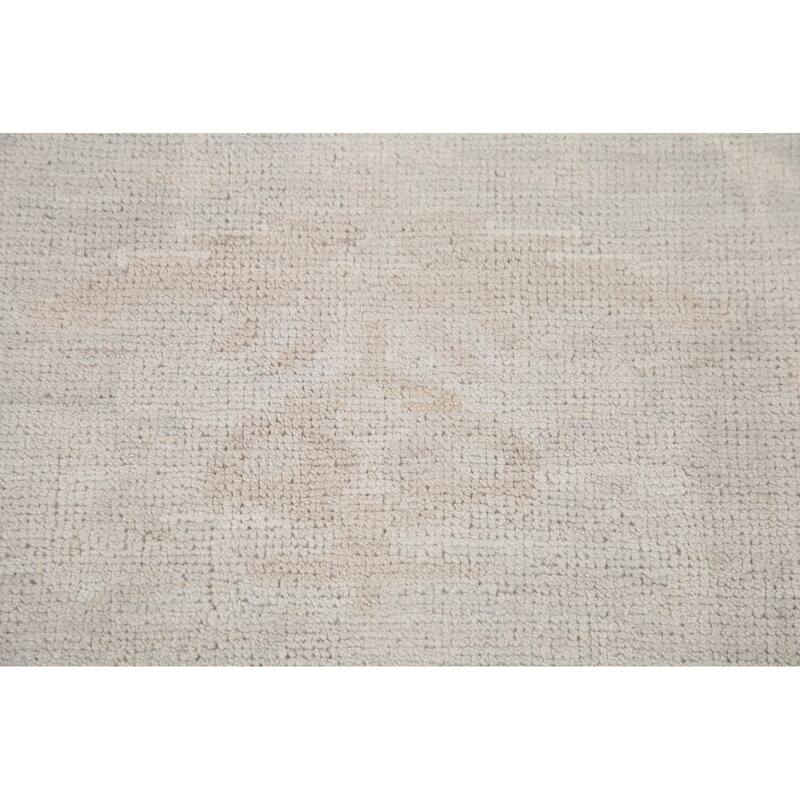 Hand Knotted Oriental 100% Wool Carpet Transitional All-Over Green Oushak Area Rug - 4' 11'' X 3' 2''