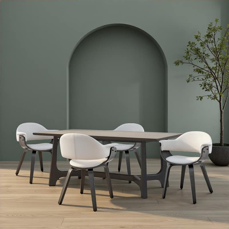 Adalyn Mid Century Modern Upholstered Dining Chair - Set of 2/4/6 - Set of 4 - Gray and Black