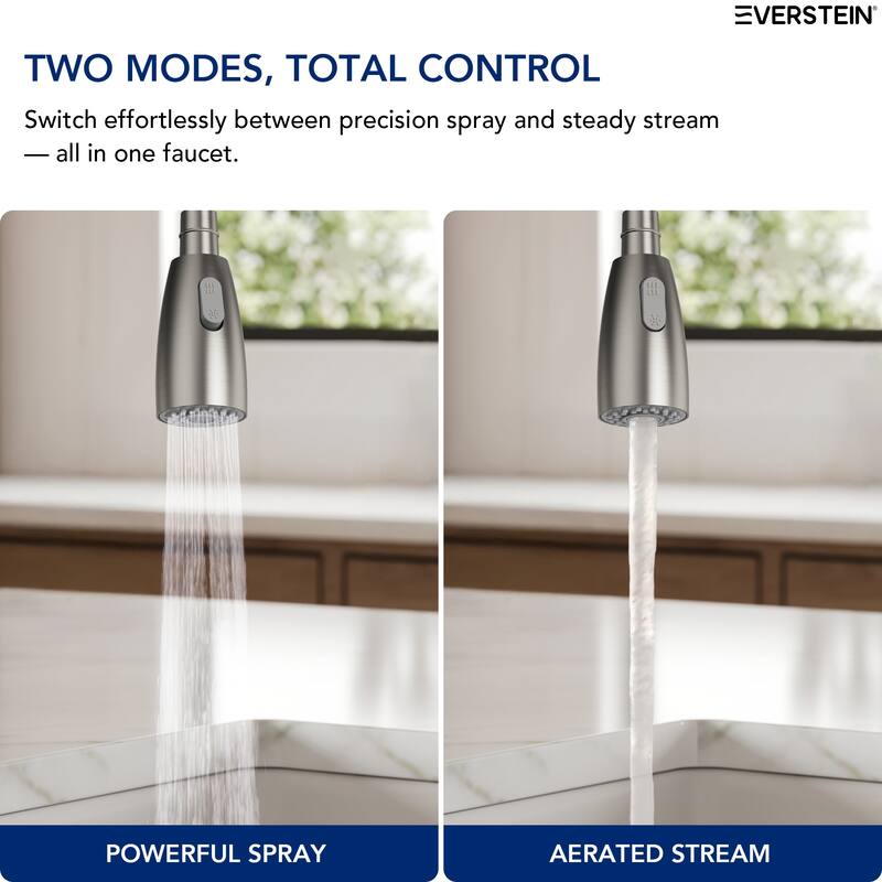 Modern 2-Function Pull-Down Kitchen Faucet – Single Handle, 1-Hole Installation